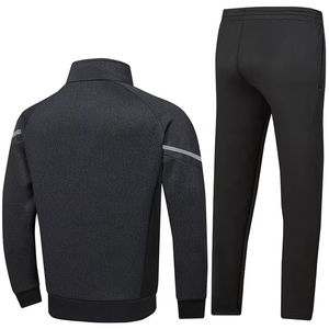 2026 Hot Sale Winter Running Casual Sport Training 100%<b>Polyter</b> Fleece Breathable Black Set Men Two Piece Logo Custom Tracksuit - Product Image 2