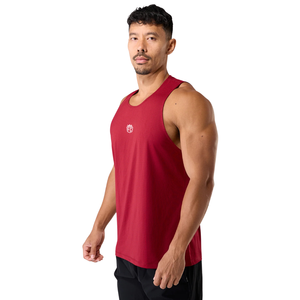 Camiseta Deportiva sin Mangas para Hombre, Color Rojo, Transpirable, Ajustada, para Entrenamiento, Fitness, Deportes, OEM, al por Mayor - Product Image 4