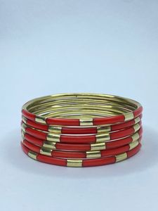 Bracelets ethniques légers et tendance en laiton antique et résine bleue faits à la main - Product Image 3