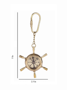 Handmade Vintage Brass Ship Wheel Locking Keychain Nautical Maritime <b>Key</b> <b>Ring</b> Collectible Gift <b>Accessory</b> - Product Image 3