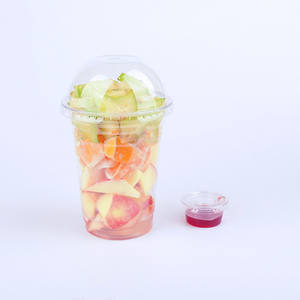 Gobelets en plastique transparents jetables pour boissons froides, café glacé, avec couvercles plats, personnalisés avec le logo YAMAT, 16 oz, en PET - Product Image 2