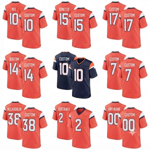 Maillot de football américain personnalisé de haute qualité, broderie 3D, tissu en maille sublimé, manches courtes, pull-over, grande taille, séchage rapide - Product Image 1