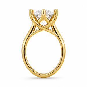 Anillo de Compromiso Clásico Solitario de Oro de 14 Quilates, Minimalista, con Seis Puntas, Diamante Brillante Cultivado en Laboratorio, Certificado IGI, Chapado en Rodio, Diseño Trenzado - Product Image 2