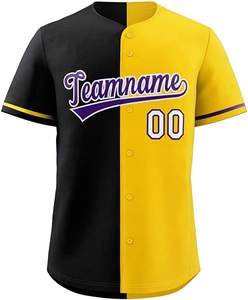 Maillots de baseball et softball unisexes respirants en broderie 3D, manches longues, col cœur, bretelles en X, mélange soie/coton – Vente en gros - Product Image 6