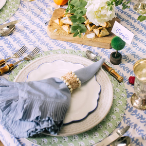 Elegant Look Rattan Beaded Napkin Rings Set Hot Trend Set of 4 Rattan <b>Cream</b> Napkin Rings - Product Image 4