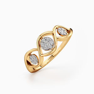Bague romantique en or jaune 10K, 14K, 18K et argent 935 ou 925 |   Bague de mariage pour femme avec diamant rond brillant cultivé en laboratoire - Product Image 3