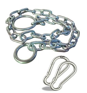 3 Feet Metal Lock <b>Chain</b> with 2 Pcs. Snap Hooks Strong & Heavy Duty Made 8 mm Rod 200 KGS Capacity Travel & <b>Safety</b> Garden - Product Image 1