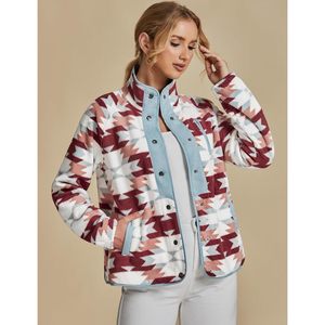 Chaqueta de lana de Invierno para mujer 2025, abrigo con botones y estampado azteca occidental, bolsillos con capucha, accesorios de invierno XL, plumas - Product Image 2