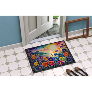 Non-Slip Washable Low Pile Pansies in Color Doormat 24H X 36W <b>Indoor</b> and Outdoor Entryway <b>Mat</b> for Front <b>Door</b> 24H X 36W - Product Image 4