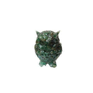 Búho Ecológico Hecho a Mano con Pirita Verde - Product Image 1