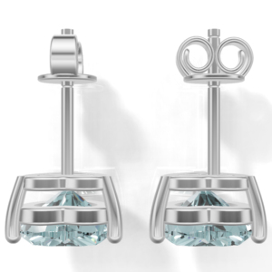 Heerani Jewels London <b>Blue</b> <b>Topaz</b> 925 Sterling Silver Heart Shape IGI Certified Trendy Stud Vermeil Unisex All Religion <b>Earrings</b> - Product Image 5
