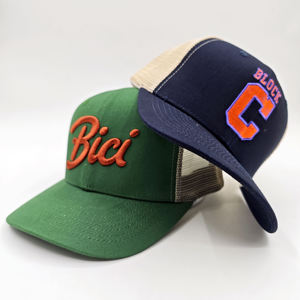 หมวกแก๊ปเดนิมปักลาย Green Bici พร้อมโลโก้สีส้ม ด้านหลังเป็นตาข่ายแบบ Washed ปรับขนาดได้ ทรง 6 แผง สไตล์ลำลอง สำหรับทุกเพศ - Product Image 1