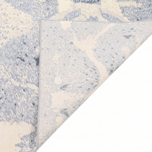 Tapis de zone personnalisé en laine tuftée à la main, écologique, antidérapant, à poils épais, bleu poudré ivoire, motif médaillon vieilli, pour hôtels, villas et salons - Product Image 5