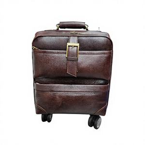 Sac de voyage vintage en cuir véritable personnalisé, best-seller, léger, imperméable, grande capacité, unisexe, avec fermeture éclair - Product Image 2