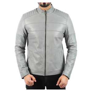 OEM Custom Branding Genuine Sheepskin <b>Leather</b> <b>Jacket</b> Men Winter <b>Retro</b> Style Long Sleeve Customizable Front Logo - Product Image 2