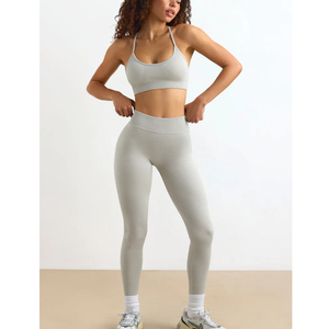 OEM Solid Yoga Wear Set Supplier Nylon Spandex <b>Scrunch</b> <b>Leggings</b> Eco-Friendly Quick Dry Breathable High Waist Custom Logo Design - Product Image 1