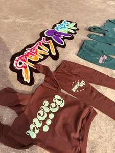 Chándal de invierno personalizado para hombre, con estampado acampanado, de algodón 100% de 480 g/m² de alto gramaje, largo completo, sublimación. - Product Image 2