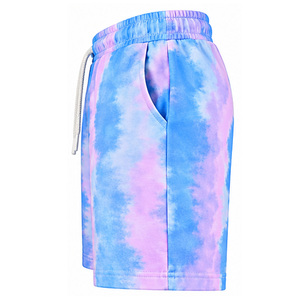 <b>Mens</b> Tie Dye <b>Fleece</b> <b>Shorts</b> Elastic Waist Drawstring Side Pockets Casual Lounge Sweat <b>Shorts</b> Wholesale Custom Summer Wear Factory - Product Image 3