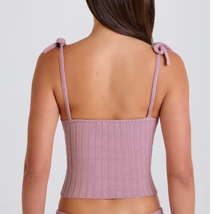 Débardeur côtelé personnalisé pour femme, léger, respirant, avec bretelles réglables - Product Image 4