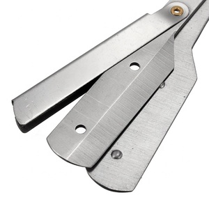 Maquinilla de afeitar de acero inoxidable, navaja de afeitar plegable profesional, corte recto - Product Image 3