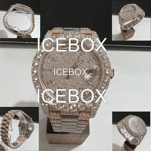 Reloj VVS1 Moissanite con Caja de Acero Inoxidable, Esfera de Cristal, Cierre de Pulsera, Diseño Bicolor, Estilo Hip Hop, Resistente al Agua 10 Bar - Product Image 4