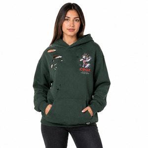 Premium Marken-Damen-Hoodie im Used-Look, aus hochwertigem Material, angenehmes Tragegefühl, stilvolle Distressed-Verarbeitung - Product Image 1