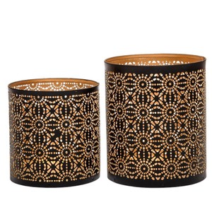 Porte-bougie Hurricane doré, cadre métallique rectangulaire, lanterne en verre, base sphérique, décoration moderne pour table de mariage et maison - Product Image 4