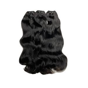 Vietnamien 32 pouces naturel ondulé Style brut non transformé vierge faisceaux de cheveux humains Machine Double trame tissage Extensions - Product Image 6