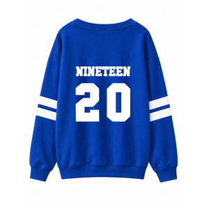 Custom Zeta Phi Beta Sorority Breathable Varsity <b>Sweatshirt</b> with Embroidered Logo on Front Blue <b>White</b> full Sleeve <b>for</b> Female - Product Image 3