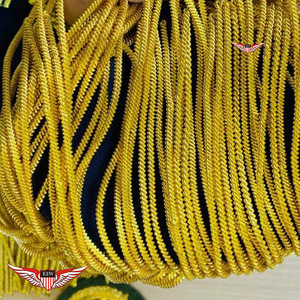 Epaulettes Bordadas Azul Marino con Flecos Dorados para Uniformes de Banda de Marcha, con Hilo de Oro y Flecos de Mylar - Product Image 5