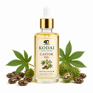 Aceite de Ricino 100% Puro y Natural, Prensado en Frío, Líquido para el Cuidado del Cabello y la Piel, 110 ml, Enchufe Estadounidense, Botella de Exportación, Tamil Nadu - Product Image 1