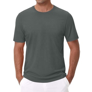 Camiseta Casual de Manga Corta para Hombre, 100% Algodón, Cuello Redondo, Logotipo Frontal, Diseño Sólido, Tejido de Punto, 150 Gramos, Antiarrugas - Product Image 1