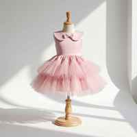 Magnifique robe de bal en tulle brodée de fleurs pour filles de 3 à 10 ans, robe de demoiselle d'honneur/fille d'honneur, fabrication directe