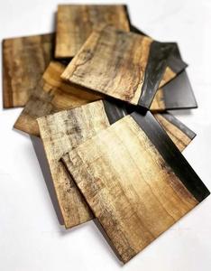 Premium Modern Square <b>Epoxy</b> <b>Resin</b> & Wood Handmade Mats & Pads for <b>Table</b> Protection Home Office Gifts - Product Image 2