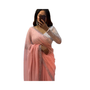 Exclusive Designer Stylish Fancy Digital Print Georgette <b>Saree</b> Exclusive Elegant Sari Blouse Ethnic Latest Trendy Blouse - Product Image 1