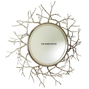 Nouveau miroir mural d'angle doré antique pour la maison, grande décoration élégante, miroir moderne au design feuille de Ginkgo pour chambre à coucher - Product Image 5