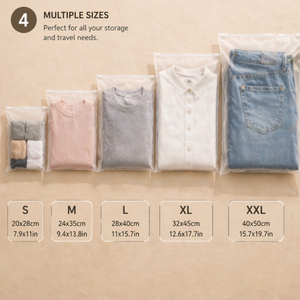 Reusable Frosted <b>Zip</b> <b>Lock</b> Clothing Packaging <b>Bags</b> Custom Logo EVA Plastic Zipper Storage Pouches for Apparel Garment Packaging - Product Image 3