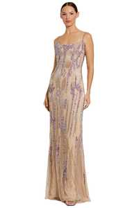 Elegant Backless Sheath <b>Gown</b> <b>Floor</b>-<b>Length</b> Sequined Satin Halter Collar Vintage Eco-Friendly Beaded Bow Evening Dress Solid Color - Product Image 5