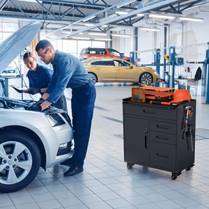 34.3" Mobile <b>Tool</b> Storage Cabinet with Lockable Drawers <b>Rolling</b> Steel Chest for Garage Workshop - Product Image 3