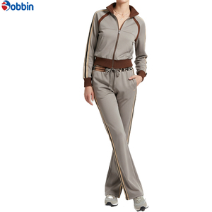 Chándal Deportivo Informal para Mujer, Marca Bobbin, Color Gris, Manga Larga, Rayado, para Otoño, Corte Regular, con Bolsillos Laterales y Cintura Elástica - Product Image 2