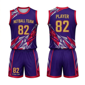Servicio OEM para Uniformes de Netball de Poliéster para Adultos con Mangas Cortas, Ropa Deportiva Digital Estampada, Uniforme de Netball - Product Image 1