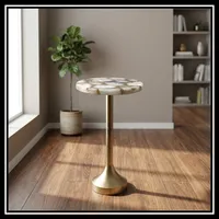Table d'appoint moderne en métal, design minimaliste, meubles durables pour le salon