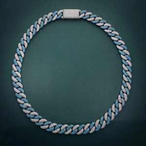 Collar de Cadena de Cuerda de Aleación de Zinc, Estilo Hiphop Unisex, Diseño Trenzado Azul Gris, Joyería de Moda para Uso Diario - Product Image 1