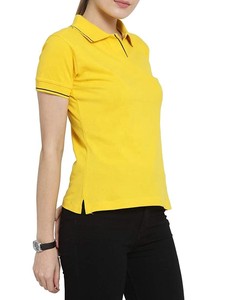Polo pour femme en piqué de coton bordeaux à manches courtes, couleur unie, décontracté, en tissu tricoté, longueur standard, 100 % coton, ODM OEM - Product Image 4