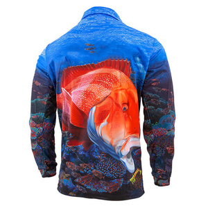 Camiseta de Pesca Polo 100% Poliéster, Material Personalizado de Secado Rápido, Manga Larga, Diseño por Sublimación, Transpirable - Product Image 2