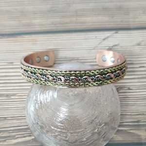 Pulsera de Cobre Hecha a Mano al por Mayor, Chapada en Oro, Estilo Vintage, Unisex, Ajustable - Product Image 4
