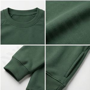 Sudadera de forro polar con media cremallera personalizada y bolsillo, sudadera de algodón de manga larga con hombros caídos, sudadera de algodón de marca al por mayor - Product Image 4