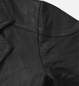 New Stock OEM Service Design Premium Quality <b>Leather</b> Long Coat with Button Nonwoven Waterproof Windproof Slim Fit Winter Coat - Product Image 6