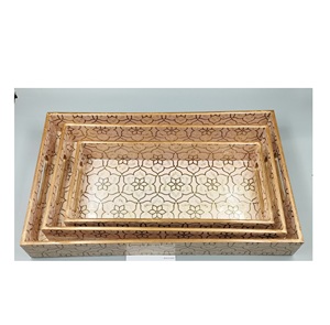 Bandeja de Madera para Servir, de Alta Calidad, para Almacenamiento de Alimentos, Estilo Superior, Hecha a Mano, de Madera Blanca, Rectangular - Product Image 2