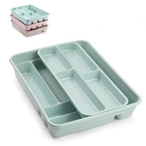 Set di 2 Portaposate Cubertero, Scolapiatti, Organizzatore per Cucina, Vassoio Divisorio Impilabile in Plastica, Taglia L - Product Image 1